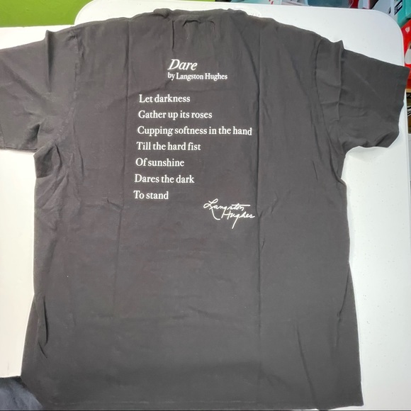 Awake New York Poet Langston Hughes Portrait & Verse Black 2XL Mens Size - Picture 3 of 7
